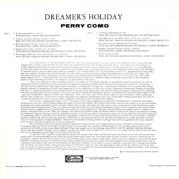Dreamer's Holiday ~ UK Version circa 1961