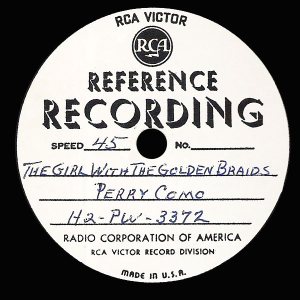 Reference recording and acetate circa 1957 ( unreleased )
