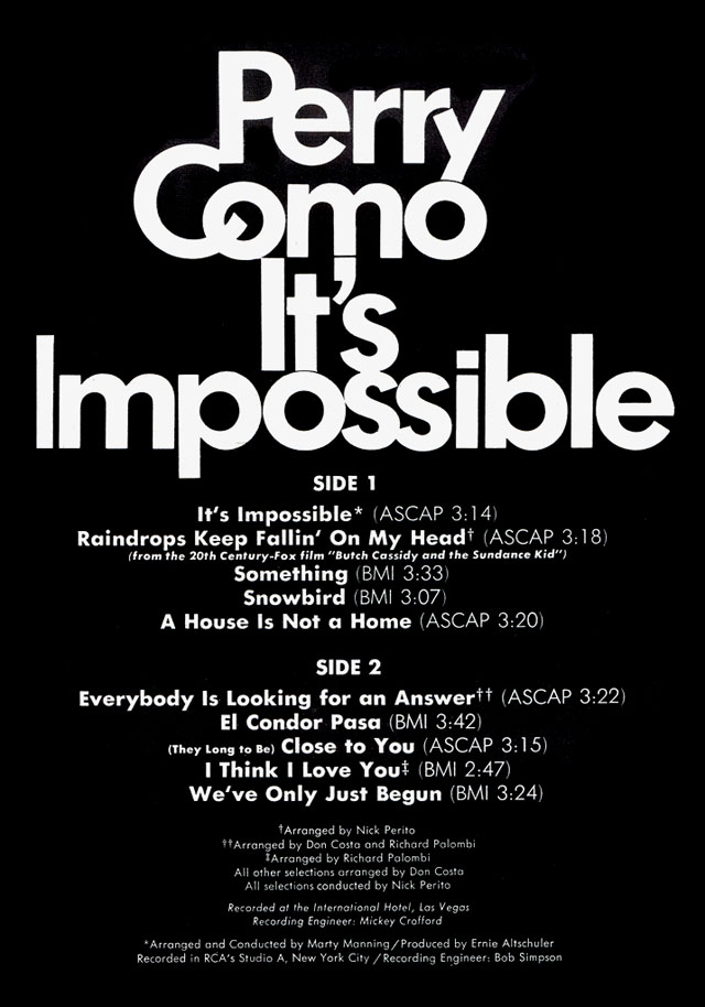 It's Impossible - December 1970