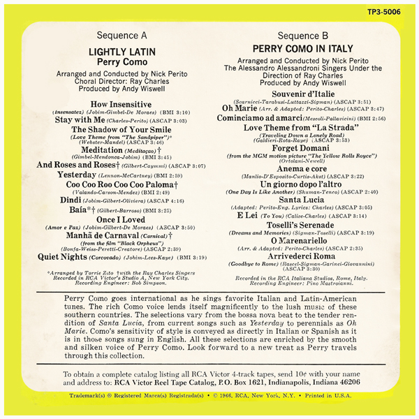 Lightly Latin & Perry Como In Italy
