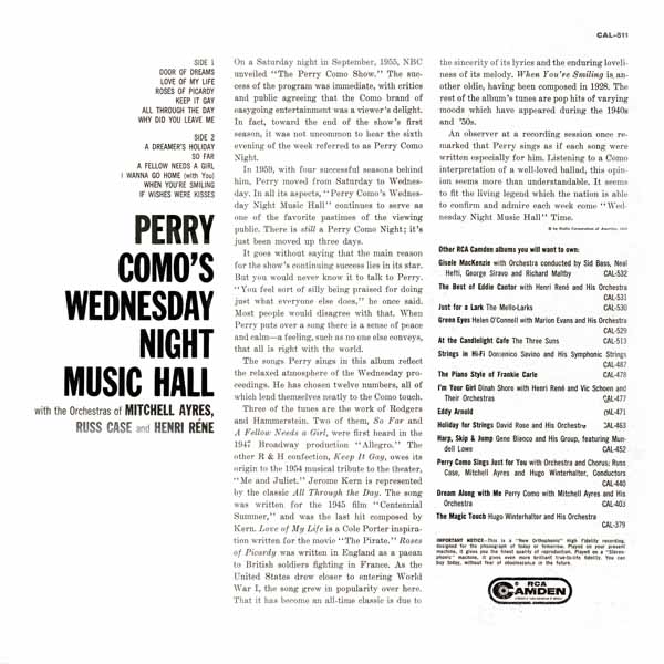 Perry Como's Wednesday Night Music Hall - 1959