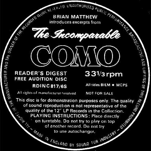 Reader's Digest UK Audition Disc