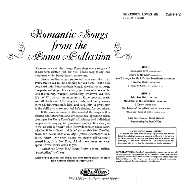 Somebody Loves Me ~ Original Album 1965