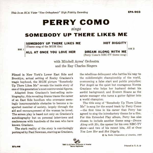 Somebody Up There Likes Me ~ 1956