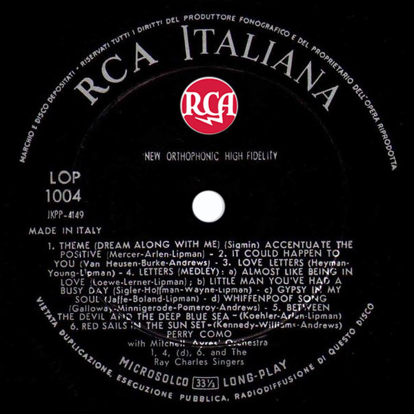 Perry Como Alla TV ~ LOP-1004