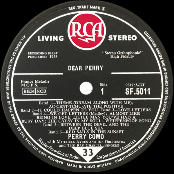 Dear Perry - RCA UK SF-5011