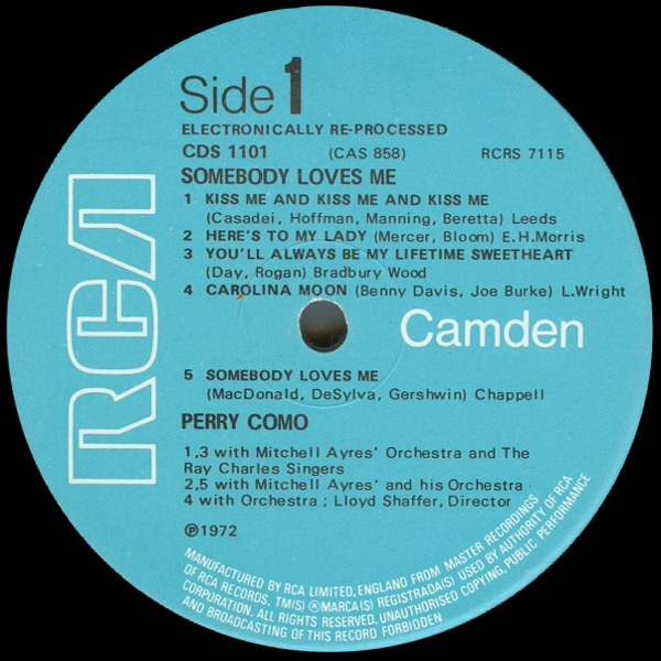 Somebody Loves Me - UK Label 2